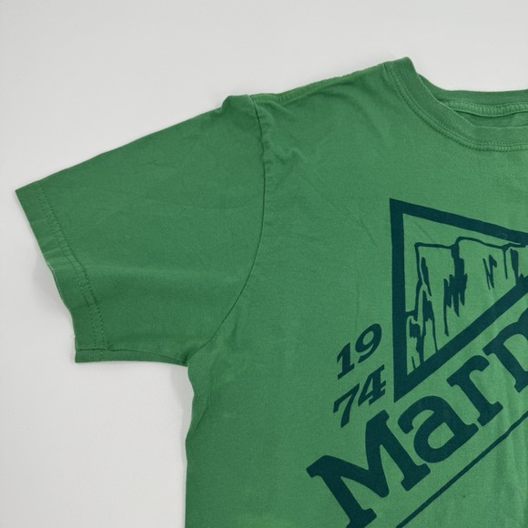 MARMOT for Life Nice Green 1974 size M Tee Shirt Cotton‎ Interesting Dye Pattern - Picture 7 of 13